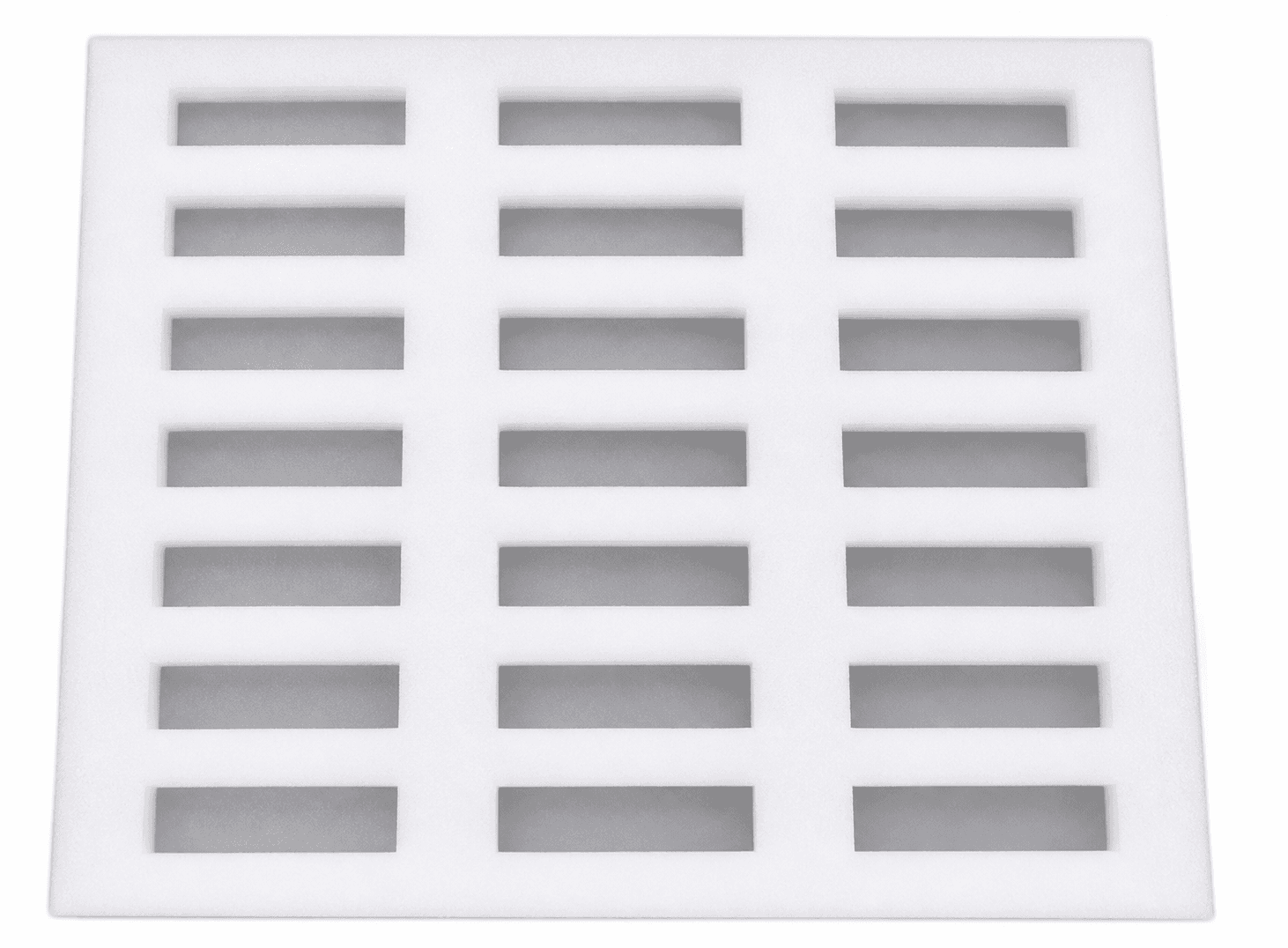 White tray with rectangular recesses