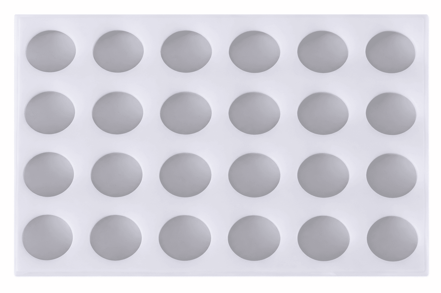 White tray with circular recesses